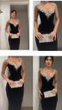 Elegant Mermaid Sweetheart Black Bodycon Evening Women Party Long Formal Prom Dress 16 Birthday Gown Ladies Dresses HZ0311