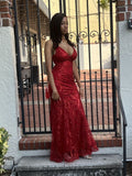 Sexy Mermaid Spaghetti Strap Burgundy Sequin For Black Girls People Inspo Formal Party Gowns Long Prom Dresses HZ0311
