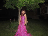 Vintage Mermaid Sweetheart Sleeveless Classy Beads Hot Pink Prom Dresses Impress Party Dress Princess Graduation Dress HZ0311