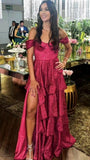 Sparkly Prom Dresses Off The Shoulder Fuchsia Pink Sequins Senior Fashion Long Prom Dresses Party Gowns HZ0311