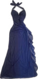 Elegant A line Halter Royal Blue Chiffon Ombre Evening Women Party Dresses Long Formal Prom Dresses 16 Birthday Gown HZ0311