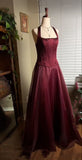 Modest Senior Prom Dresses High Schools Inspiration A Line Halter Burgundy Semi Formal Grad Long Prom Dress For Teens HZ0311