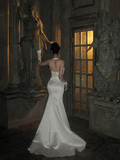 Sexy Mermaid Halter White Wedding Dress With Pearls Fairytale Brides Gown Wedding Dresses HZ0311