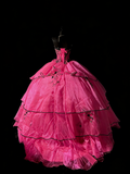 Ball Gown Sweetheart Hot Pink Sleeveless With Beadings Women's Long Quinceanera Dresses Sweet 16 Quince Dress HZ0311