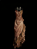 Chic Mermaid Asymmetrical Spaghetti Strap Brown Satin With Beads Senior Prom dresses High School Long Formal Dress HZ0311