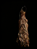 Chic Mermaid Asymmetrical Spaghetti Strap Brown Satin With Beads Senior Prom dresses High School Long Formal Dress HZ0311