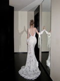 Mermaid Lace Wedding Dress With Straps Fairytale Brides Gown Wedding Dresses HZ0311