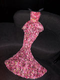 Classy Mermaid Strapless Floral Pink Sleeveless Long Senior Prom dresses High School Formal Dresses HZ0311