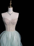 Sparkly A line Sweetheart Mint Green Sequins Long Prom Dress Fashion Aesthetic High School Formal Dresses Party Outfits Prom Gown HZ0311