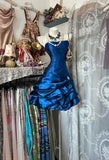 Vintage Ball Gown Strapless Navy Blue Satin Short 16th Birthday Dress Middle School Homecoming Dresses Cocktail Gown HZ0311