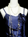 Vintage Night Aesthetic A Line Spaghetti Straps 80s 70s Navy Blue Teens College Formal Outfit Long Prom Graduation Dresses HZ0311