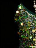 Vintage Mermaid Spaghetti Straps Green Sequin With Beads Bodice College Formal Outfit Long Prom Graduation Dresses For Teens HZ0311
