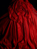 Modest Ball Gown Strapless Red Satin 80s Long Prom Dresses Inspiration Party Gowns Vintage Sweet 16 Dress HZ0311