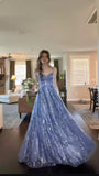 Classy A Line Halter Lilac Sequin Long Prom Dresses Aesthetic For Teens Formal Dress Party Outfits Prom Gown HZ0311