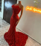 Sparkle Mermaid Sweetheart Red Sequin With Beads Long Prom Dresses Formal Gown Inspo Evening Outfit HZ0311