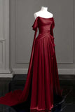 Graceful Mermaid Purple Off the Shoulder Pleats Prom Dress Evening Dresses Party Gowns HZ0311
