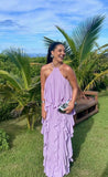 Modest A Line Halter Lilac Chiffon Prom Dresses Inspo Simple Long Prom Gowns HZ0311