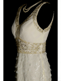 Retro Sheath V Neck White Lace Hoco Gowns Short 18th Birthday Dress Homecoming Dresses HZ0311