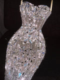 Vintage 80s Wedding Dresses Mermaid Sweetheart Sequins White Long Brides Dress Fitted Bridal Gown HZ0311