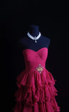Retro A line Sweetheart Pink Chiffon Layers Tiered 2000s Long Prom Dresses Inspo 19th Birthday Outfits Formal Dress HZ0311