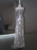 Glitter Mermaid Strapless Silver Sequin Long Prom Dresses Impress 19th Birthday Outfits Prom Gown HZ0311