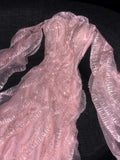 Glittery A line Off The Shoulder Pink Sequined Long Formal Evening Dress Formal 18th Birthday Gowns Prom Dresses HZ0311