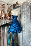 Vintage Ball Gown Strapless Navy Blue Satin Short 16th Birthday Dress Middle School Homecoming Dresses Cocktail Gown HZ0311