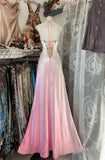 Modest Mermaid V Neck Ombre Pink Slit College Formal Sweet 16 Outfits Long Prom Dresses For Teens HZ0311
