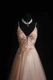 Retro A Line Spaghetti Strap Blush Pink 90s Tulle Long Prom Dresses Inspo 18th Birthday Outfits Formal Dress HZ0311