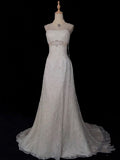 Retro 1950s Wedding Dresses for Bride A line Spagehtti Straps With Silver Beads Lace Petite/Plus Size Bridal Gowns for Spring Summer Wedding HZ0311