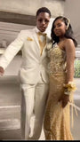Sparkly Senior Prom Dresses High Schools Inspiration Mermaid Sweetheart Gold Sequins Long Semi Formal Grad Prom Dress For Black Girls Teens HZ0311