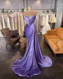 Modest Senior Prom Dresses High Schools Inspiration Mermaid Sweetheart Lilac Semi Formal Velvet Slit Prom Dress For Teens HZ0311
