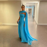 Gorgeous A line Blue Prom Dresses Strapless Evening Dress Women Wedding Guest Dress Party Gown Formal Gowns HZ0311