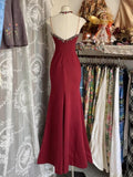Vintage V Neck Lace Burgundy Long Prom Dress Mermaid Evening Party Gown Dance Outfits HZ0311