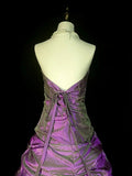 Modest Ball Gown Strapless Purple Taffeta 80s Long Prom Dresses Inspiration Party Gowns Vintage Formal Dress HZ0311