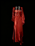 Vintage Fashion Night Aesthetic A Line Rust Red Spaghetti Straps 80s 70s 90s College Formal Outfit Long Prom Graduation Dresses HZ0311