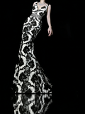 Modest Mermaid V Neck Black Floral Satin College Formal Outfit Long Prom Graduation Dresses For Teens HZ0311