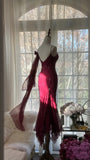 Elegant Mermaid Spaghetti Straps Burgundy Chiffon Prom Dresses Inspiration Trending Evening Gowns Formal Party Prom Dress HZ0311