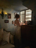 Sparkling Mermaid Spaghetti Strap Champagne Sequined Prom Dress Long Birthday Party Gown Evening Dresses HZ0311