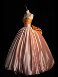 Modest Ball Gown Strapless Satin Pink Prom Dresses Inspiration Party Gowns Princess Formal Dress HZ0311