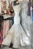 Retro 1950s Mermaid Sweetheart White Lace Long Formal Evening Dress Formal 18th Birthday Gowns Prom Dresses HZ0311