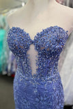 Lace Appliques Sweetheart Keyhole Trumpet Long Prom Dress Formal Gowns Inspo Evening Outfit HZ0311