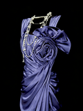 Modest Night Aesthetic Sheath Square Neck Grape Satin College Formal Outfit Long Prom Graduation Dresses For Teens HZ0311