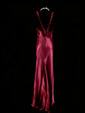 Modest Night Aesthetic Sheath Scoop Neck Burgundy Satin College Formal Outfit Long Prom Graduation Dresses For Teens HZ0311
