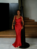 Modest Mermaid Spaghetti Strap Yellow Satin Evening Dresses High School Teens Senior Night Dance Prom Outfits HZ0311