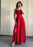 Modest Senior Prom Dresses High Schools Inspiration A Line Spaghetti Straps Red Semi Formal Grad Long Prom Dress For Teens HZ0311