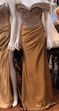 Fashion Prom Dress Off Shoulder Pleated Evening Dresses Birthday Party Outfits Gala Gown HZ0427