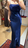 Elegant Prom Dress Satin Spaghetti Straps Pleated Evening Dresses Gala Gown Cocktail Outfits HZ0427