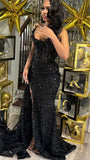 Gorgeous Mermaid Prom Dresses Sequin Beaded Crystals Long Formal Evening Party Gown HZ0311