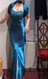 Elegant Prom Dress Satin Spaghetti Straps Cocktail Outfits Evening Dress Gala Gown HZ0427